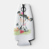 ピンクの水色の小さな牛 ボトルクーラー (裏面)