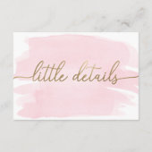 ピンクの水色の小さな詳細挿入カード エンクロージャーカード (裏面)