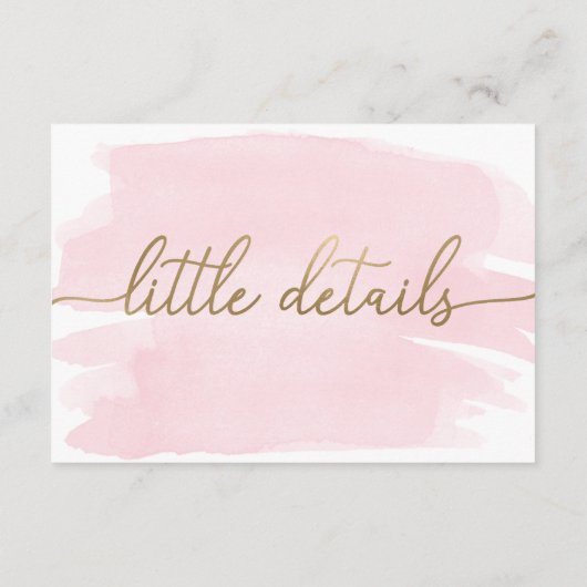 ピンクの水色の小さな詳細挿入カード エンクロージャーカード (裏面)