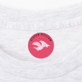 ピンクの水色の恐竜のパーソナライズされた子供 ラベル (貼付)