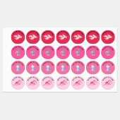 ピンクの水色の恐竜のパーソナライズされた子供 ラベル (シート)