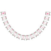 ピンクの水色の愛が永遠結婚に咲き続ける バンティングフラッグ (全)