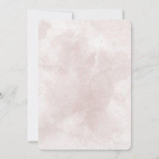 ピンクの水色の抽象芸術結婚式の招待 招待状 (裏面)