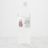 ピンクの水色の眠っている王女ありがとう ペットボトルラベル (正面)