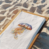 ピンクの水色の素晴らしいクラゲ バスタオル