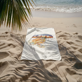 ピンクの水色の素晴らしいクラゲ バスタオル