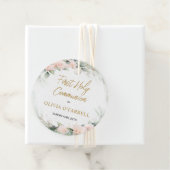 ピンクの水色の花ありがとう交流 フェイバータグ (インサイチュ)