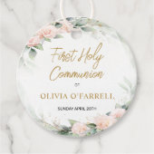 ピンクの水色の花ありがとう交流 フェイバータグ (正面)