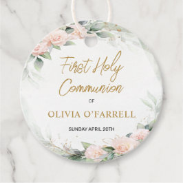 ピンクの水色の花ありがとう交流 フェイバータグ