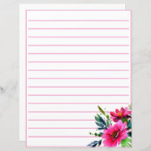 ピンクの水色の花が並んだ (正面/裏面)