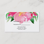 ピンクの水色の花のフローラはっきりした友達を参照 紹介カード (裏面)