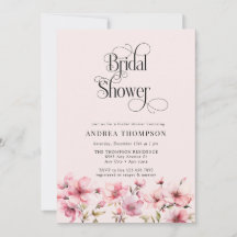 ピンクの水色の花のブライダルシャワー