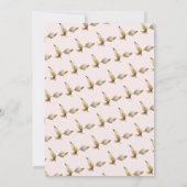 ピンクの水色の花のブライダルシャワー 招待状 (裏面)