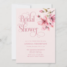 ピンクの水色の花のブライダルシャワー