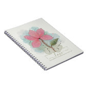 ピンクの水色の花の愛 ノートブック (右側)