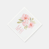 ピンクの水色の花の花束結婚。 スタンダードカクテルナプキン (角)