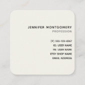 ピンクの水色の花を咲かせるストライプ花 スクエア名刺 (裏面)