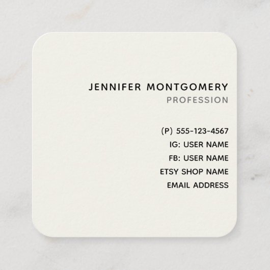 ピンクの水色の花を咲かせるストライプ花 スクエア名刺 (裏面)