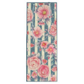 ピンクの水色の花を咲かせるストライプ花 ワインギフトバッグ (裏面)