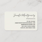 ピンクの水色の花を咲かせるストライプ花 名刺 (裏面)