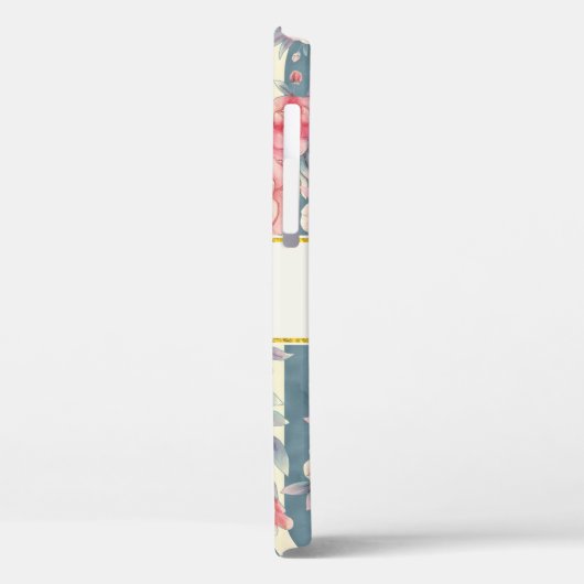 ピンクの水色の花を咲かせるストライプ花 Case-Mate iPhoneケース (裏面 / 左)