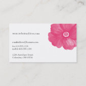 ピンクの水色の花ビジネスカード 名刺 (裏面)