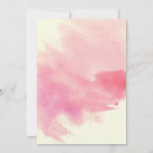 ピンクの水色の花フローラ結婚boho 招待状 (裏面)