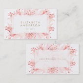 ピンクの水色の花ライズビジネスカード 名刺 (正面/裏面)