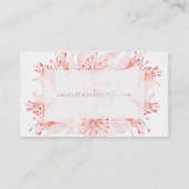 ピンクの水色の花ライズビジネスカード 名刺 (裏面)