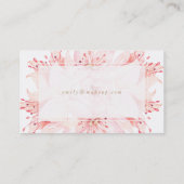 ピンクの水色の花ライズビジネスカード 名刺 (裏面)