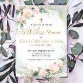 ピンクの水色の花宗教的クラス懇親会 招待状