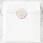 ピンクの水色の花結婚のクラシック丸いプラスチック ラウンドシール (バッグ)