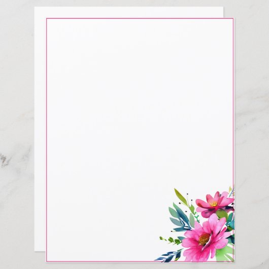 ピンクの水色の花 (正面/裏面)