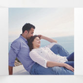 ピンクの水色の花、セージの緑の葉、写真 三つ折りプログラム (内部中)