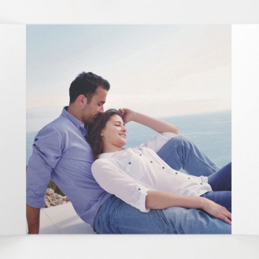 ピンクの水色の花、セージの緑の葉、写真 三つ折りプログラム (内部中)