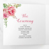 ピンクの水色の花、セージの緑の葉、写真 三つ折りプログラム (内部最初)