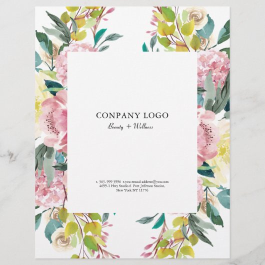 ピンクの水色の花 チラシ (裏面)