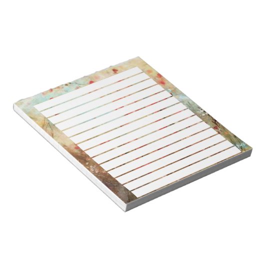 ピンクの水色の花 ノートパッド (アングル)