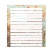 ピンクの水色の花 ノートパッド (正面)