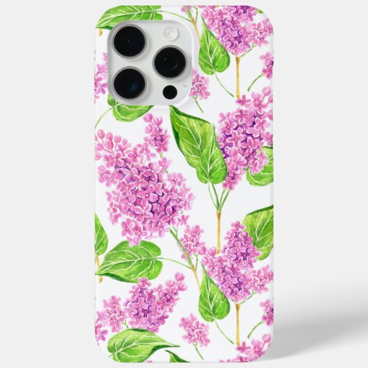 ピンクの水色の薄紫花 Case-Mate iPhoneケース (裏面)
