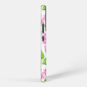 ピンクの水色の薄紫花 SAMSUNG GALAXYケース (右側面)