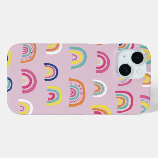 ピンクの水色の虹 Case-Mate iPhoneケース (裏面 (横))