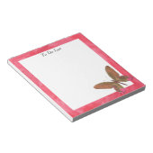 ピンクの水色の蝶 ノートパッド (アングル)