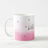 ピンクの水色の金ゴールド紙吹雪グラデーション美 コーヒーマグカップ (左)