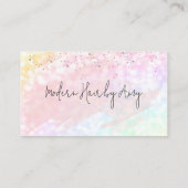 ピンクの水色の（ばちゃばちゃ）跳ねるアポイントメントアラーム 名刺 (裏面)