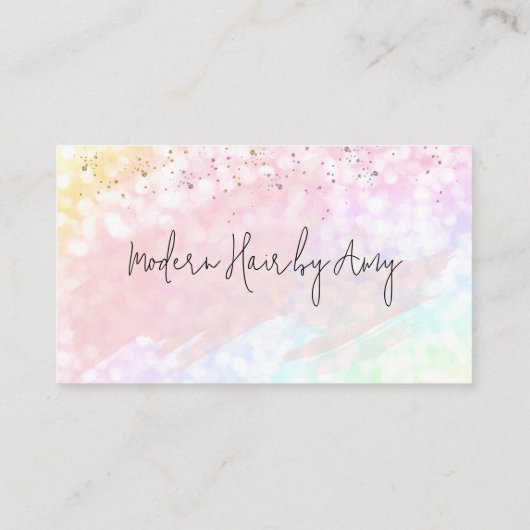 ピンクの水色の(ばちゃばちゃ)跳ねるアポイントメントアラーム 名刺 (裏面)