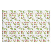 ピンクの水色イチゴ 枕カバー (裏面-左)