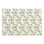 ピンクの水色イチゴ 枕カバー (裏面-右)