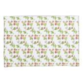 ピンクの水色イチゴ 枕カバー (正面右)