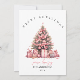 ピンクの水色クリスマスカード 招待状